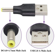 10 connettori di alimentazione CC maschio da 4,0 x 1,7 mm maschio a USB 2.0 maschio, 4.0 x 1.7mm Male