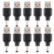 10 connettori di alimentazione CC maschio da 5,5 x 2,1 mm maschio a USB 2.0 maschio, 5.5 x 2.1mm