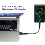 10 connettori di alimentazione CC maschio da 5,5 x 2,1 mm maschio a USB 2.0 maschio, 5.5 x 2.1mm