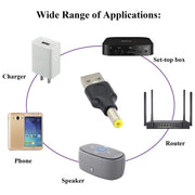 10 connettori di alimentazione CC maschio da 5,5 x 1,7 mm maschio a USB 2.0 maschio, 5.5 x 1.7mm