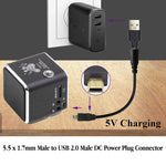 10 connettori di alimentazione CC maschio da 5,5 x 1,7 mm maschio a USB 2.0 maschio, 5.5 x 1.7mm