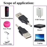 10 connettori di alimentazione CC maschio da 3,0 x 1,1 mm maschio a USB 2.0 maschio, 3.0 x 1.1mm