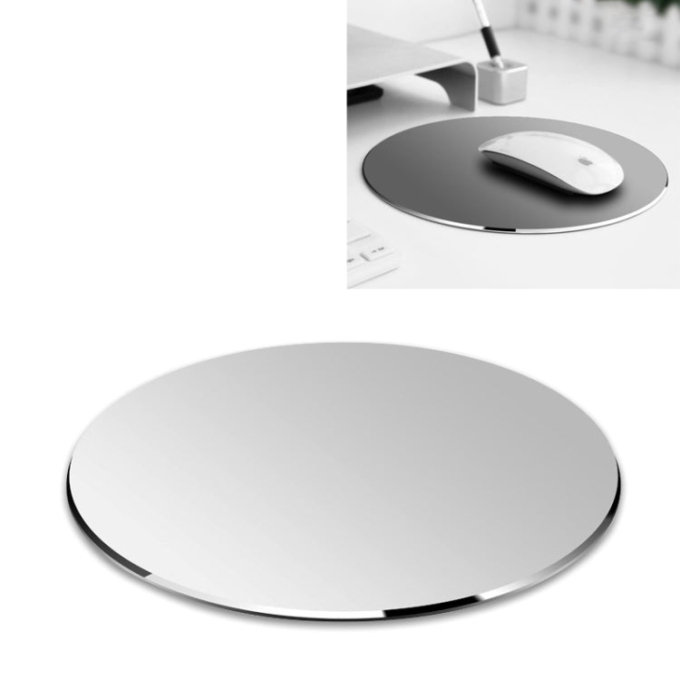 Tappetino per mouse da scrivania antiscivolo su entrambi i lati in lega di alluminio a forma di cerchio, Circle Shape