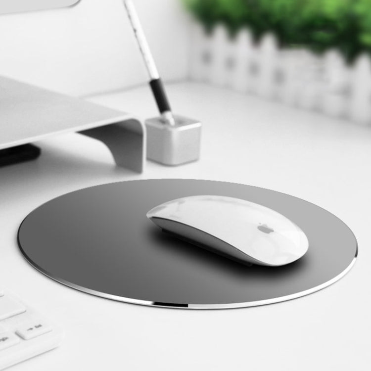 Tappetino per mouse da scrivania antiscivolo su entrambi i lati in lega di alluminio a forma di cerchio, Circle Shape