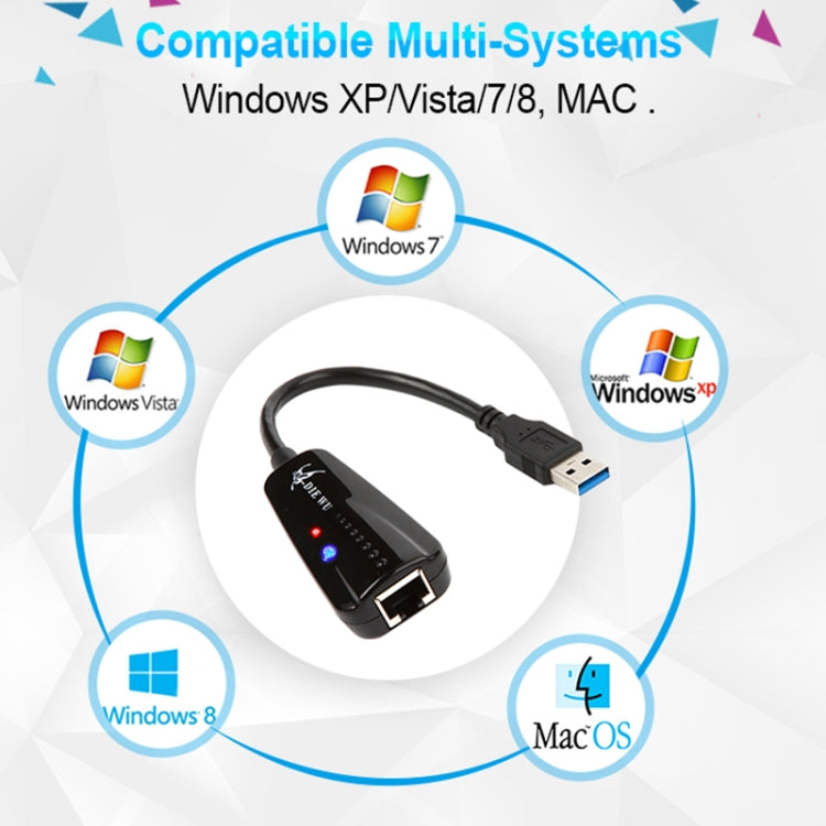 DIE WU TXA042 Realtek 8153 USB 3.0 a Gigabit Ethernet RJ45 LAN 10/100/1000Mbps Adattatore scheda di rete, TXA042