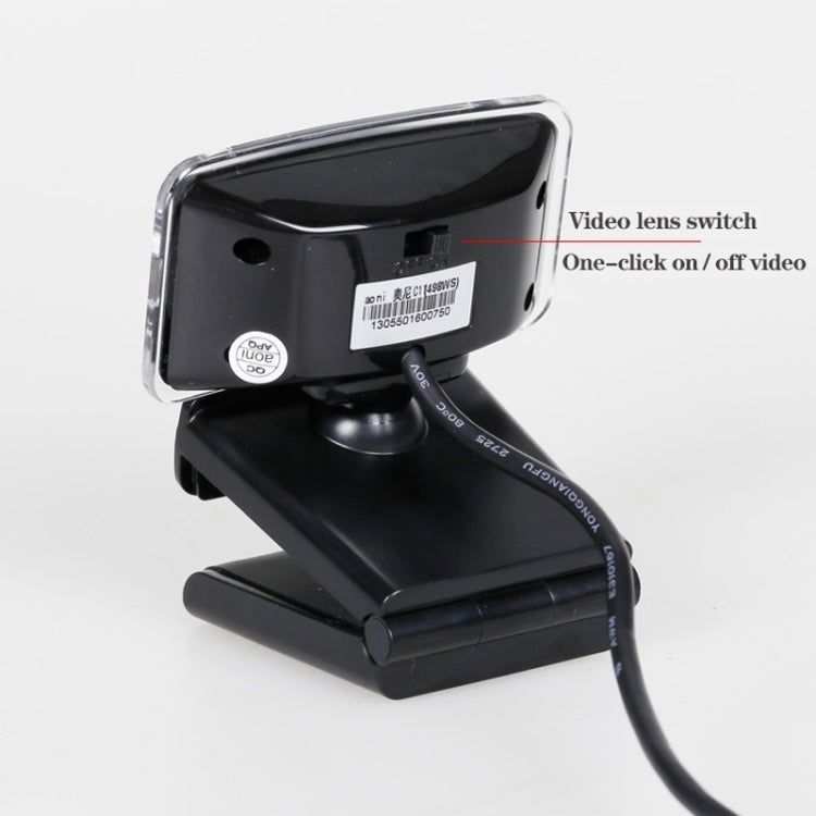 aoni C11 720P Telecamera per computer HD con messa a fuoco manuale grandangolare da 150 gradi con microfono, C11