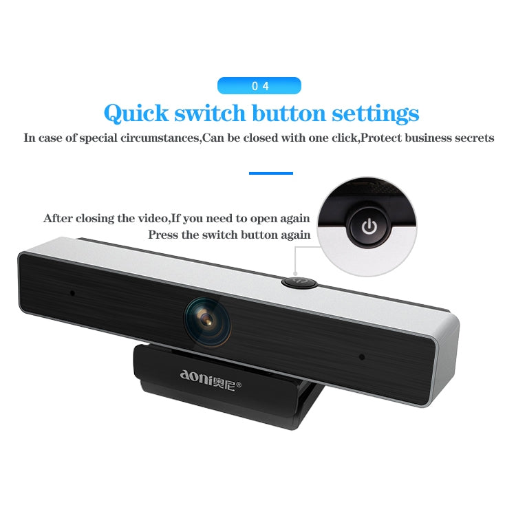 aoni C90 1080P HD Telecamera per computer intelligente aziendale con microfono, C90
