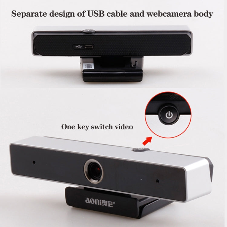 aoni C90 1080P HD Telecamera per computer intelligente aziendale con microfono, C90
