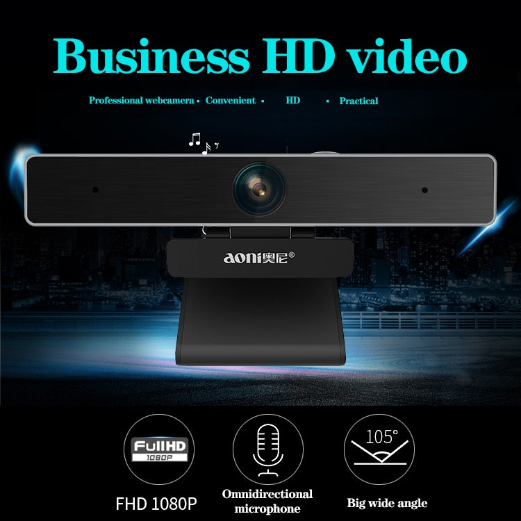 aoni C90 1080P HD Telecamera per computer intelligente aziendale con microfono, C90