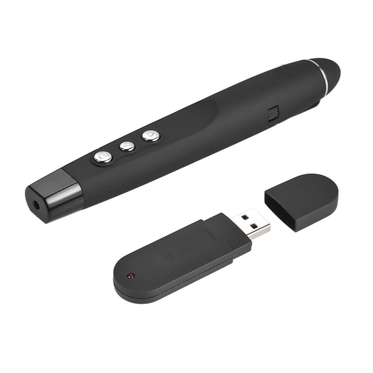 Penna laser wireless da 2,4 GHz per girare pagine di PowerPoint Penna per proiezione di presentazioni wireless multimediali con ricevitore USB, distanza telecomando: 30 m, 30m