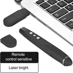 Penna laser wireless da 2,4 GHz per girare pagine di PowerPoint Penna per proiezione di presentazioni wireless multimediali con ricevitore USB, distanza telecomando: 30 m, 30m