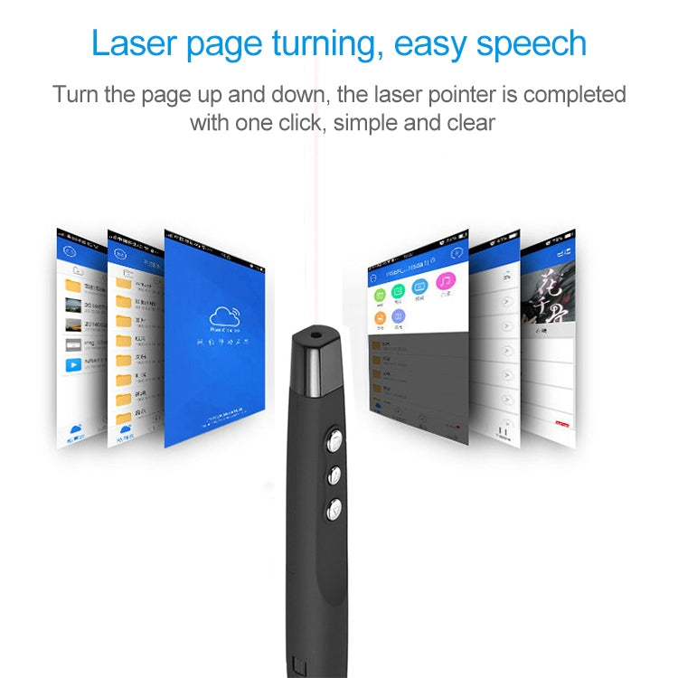 Penna laser wireless da 2,4 GHz per girare pagine di PowerPoint Penna per proiezione di presentazioni wireless multimediali con ricevitore USB, distanza telecomando: 30 m, 30m