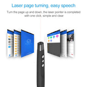 Penna laser wireless da 2,4 GHz per girare pagine di PowerPoint Penna per proiezione di presentazioni wireless multimediali con ricevitore USB, distanza telecomando: 30 m, 30m