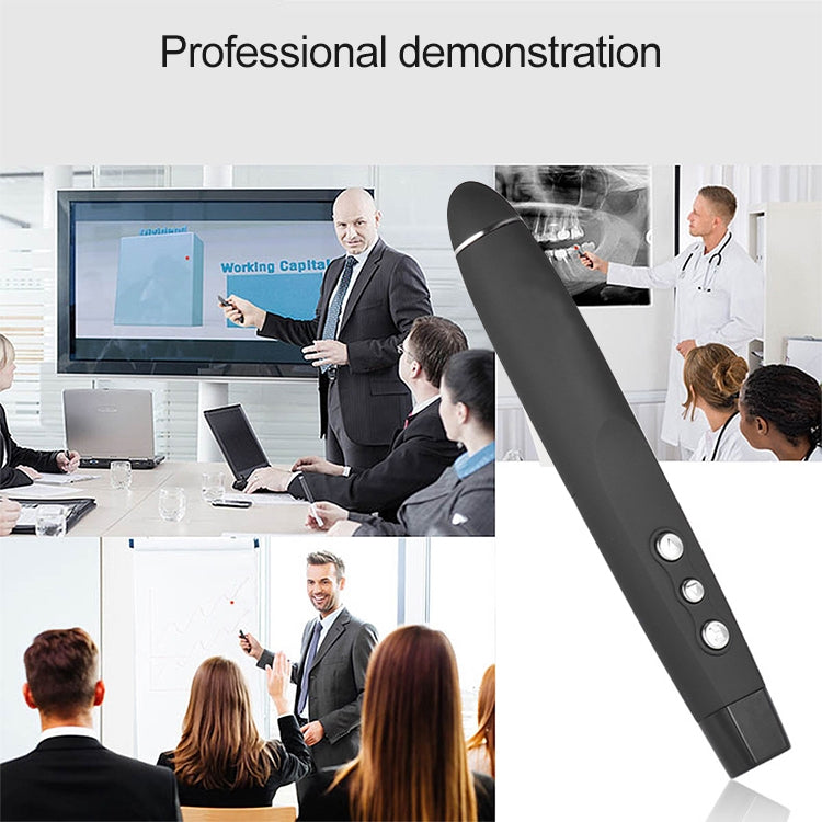 Penna laser wireless da 2,4 GHz per girare pagine di PowerPoint Penna per proiezione di presentazioni wireless multimediali con ricevitore USB, distanza telecomando: 30 m, 30m