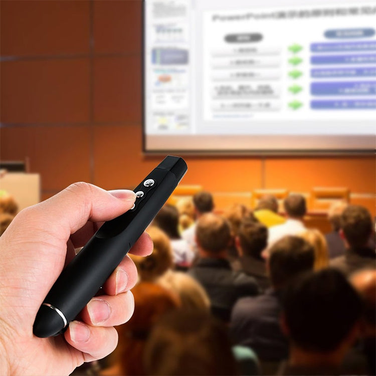 Penna laser wireless da 2,4 GHz per girare pagine di PowerPoint Penna per proiezione di presentazioni wireless multimediali con ricevitore USB, distanza telecomando: 30 m, 30m