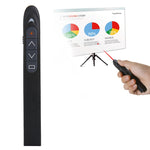 XM930 Penna laser wireless da 2,4 GHz per girare pagine di PowerPoint Penna per proiezione di presentazioni wireless multimediale con ricevitore USB, supporto promemoria batteria scarica, distanza telecomando: 100 m, 100m White, 100m Black