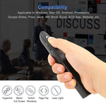XM930 Penna laser wireless da 2,4 GHz per girare pagine di PowerPoint Penna per proiezione di presentazioni wireless multimediale con ricevitore USB, supporto promemoria batteria scarica, distanza telecomando: 100 m, 100m White, 100m Black