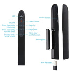 XM930 Penna laser wireless da 2,4 GHz per girare pagine di PowerPoint Penna per proiezione di presentazioni wireless multimediale con ricevitore USB, supporto promemoria batteria scarica, distanza telecomando: 100 m, 100m White, 100m Black