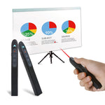 XM930 Penna laser wireless da 2,4 GHz per girare pagine di PowerPoint Penna per proiezione di presentazioni wireless multimediale con ricevitore USB, supporto promemoria batteria scarica, distanza telecomando: 100 m, 100m White, 100m Black