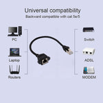 Cavo prolunga RJ45 femmina-maschio con bloccaggio 0,3 m
