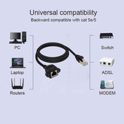 Cavo di prolunga con bloccaggio a vite per montaggio a pannello di rete CAT5E RJ45 femmina-maschio, lunghezza: 2 m, 2m