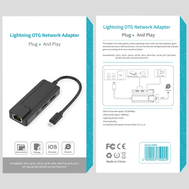 Onten 75002 Adattatore USB 2.0 da 8 PIN a RJ45 Hub