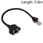 Cavo di prolunga con bloccaggio a vite per montaggio a pannello di rete CATE5 RJ45 femmina-maschio, lunghezza: 0,6 m, 0.6m