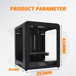 Stampante 3D desktop con touch screen 3,5" e piattaforma in crist