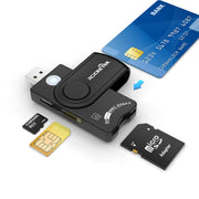 ROCKETEK CR310 USB 3.0 + Scheda TF + Scheda SD + Scheda SIM + Lettore di schede multifunzione Smart Card, USB 3.0