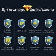 COMFAST CF-E312A Bridge di rete wireless ABS per esterni Qualcomm AR9344 da 5,8 GHz 300 Mbps/s con adattatore POE