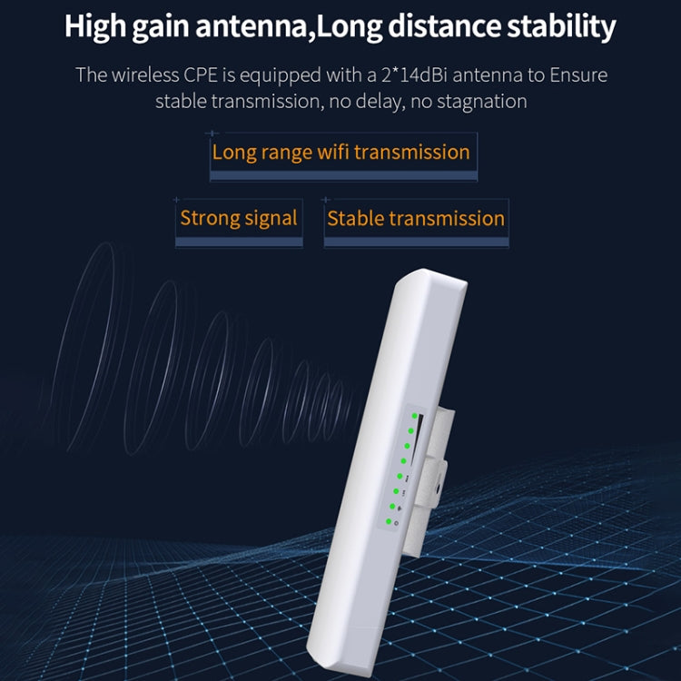 COMFAST CF-E312A Bridge di rete wireless ABS per esterni Qualcomm AR9344 da 5,8 GHz 300 Mbps/s con adattatore POE