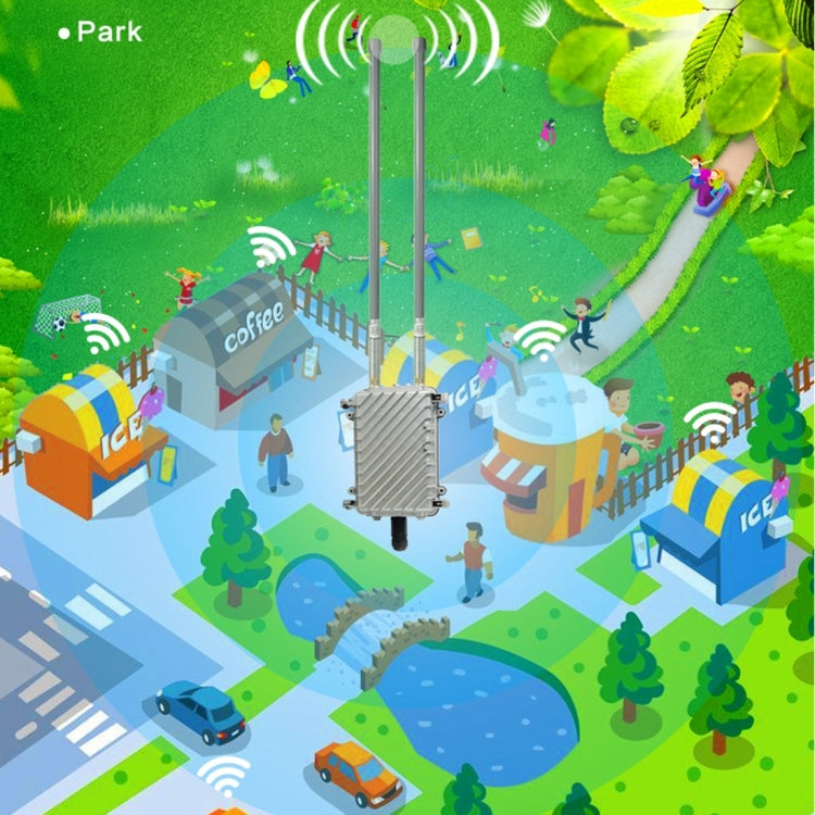 COMFAST CF-WA700 Qualcomm AR9341 Bridge di rete wireless da esterno 300Mbps/s con doppia antenna Adattatore POE 48V e modalità AP/router, funzione di classificazione, 85 dispositivi collegati in modo sincrono