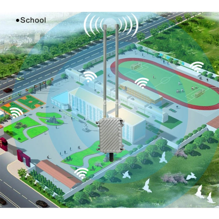 COMFAST CF-WA700 Qualcomm AR9341 Bridge di rete wireless da esterno 300Mbps/s con doppia antenna Adattatore POE 48V e modalità AP/router, funzione di classificazione, 85 dispositivi collegati in modo sincrono