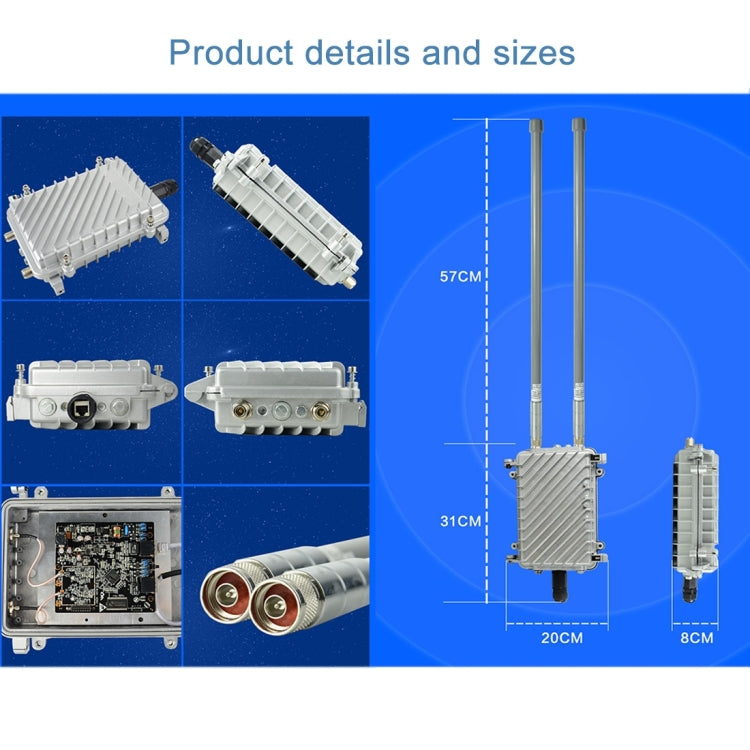 COMFAST CF-WA700 Qualcomm AR9341 Bridge di rete wireless da esterno 300Mbps/s con doppia antenna Adattatore POE 48V e modalità AP/router, funzione di classificazione, 85 dispositivi collegati in modo sincrono