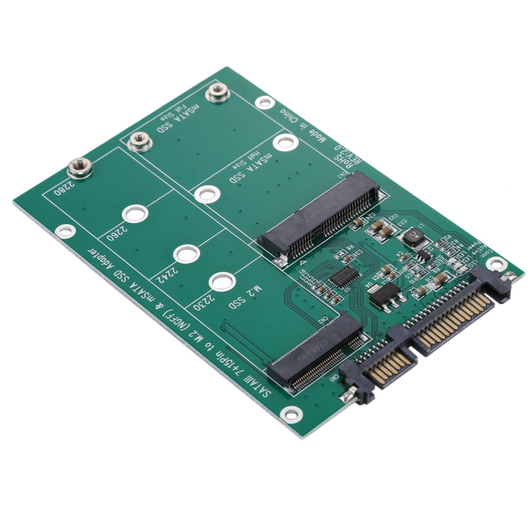 Convertitore adattatore M.2 NGFF e mSATA SSD a SATA III 7+15 pin, SSD to SATA III