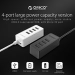 ORICO W5P-U2-100 HUB desktop USB 2.0 con cavo micro USB da 100 cm Alimentatore, W5P-U2-100 Black, W5P-U2-100 White