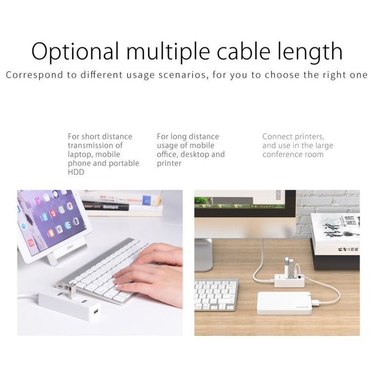 ORICO W5P-U2-100 HUB desktop USB 2.0 con cavo micro USB da 100 cm Alimentatore, W5P-U2-100 Black, W5P-U2-100 White