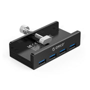 ORICO MH4PU HUB USB 3.0 a clip a 4 porte in lega di alluminio con cavo USB da 1 m, intervallo di larghezza clip: 10-32 mm (nero), MH4PU(Black), MH4PU(Silver)