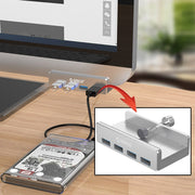 ORICO MH4PU HUB USB 3.0 a clip a 4 porte in lega di alluminio con cavo USB da 1 m, intervallo di larghezza clip: 10-32 mm (nero), MH4PU(Black), MH4PU(Silver)