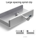 ORICO MH4PU HUB USB 3.0 a clip a 4 porte in lega di alluminio con cavo USB da 1 m, intervallo di larghezza clip: 10-32 mm (nero), MH4PU(Black), MH4PU(Silver)