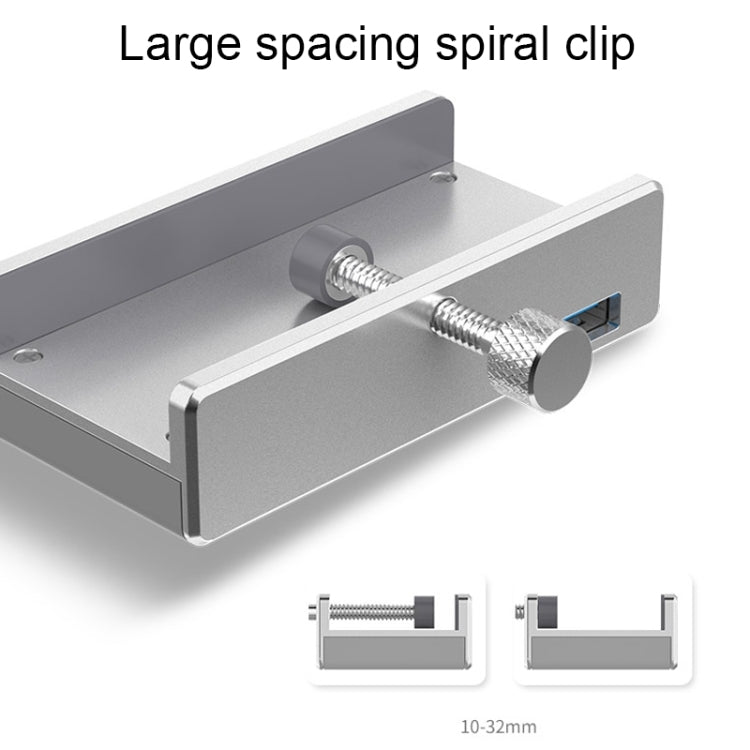 ORICO MH4PU HUB USB 3.0 a clip a 4 porte in lega di alluminio con cavo USB da 1 m, intervallo di larghezza clip: 10-32 mm (nero), MH4PU(Black), MH4PU(Silver)