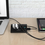 ORICO SHC-U3 Materiale ABS Desktop 4 porte HUB USB 3.0 con supporto per telefono/tablet e cavo USB da 1 m e indicatore LED, SHC-U3