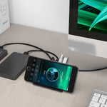 ORICO SHC-U3 Materiale ABS Desktop 4 porte HUB USB 3.0 con supporto per telefono/tablet e cavo USB da 1 m e indicatore LED, SHC-U3