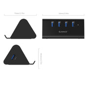 ORICO SHC-U3 Materiale ABS Desktop 4 porte HUB USB 3.0 con supporto per telefono/tablet e cavo USB da 1 m e indicatore LED, SHC-U3