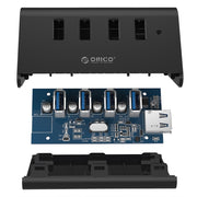 ORICO SHC-U3 Materiale ABS Desktop 4 porte HUB USB 3.0 con supporto per telefono/tablet e cavo USB da 1 m e indicatore LED, SHC-U3