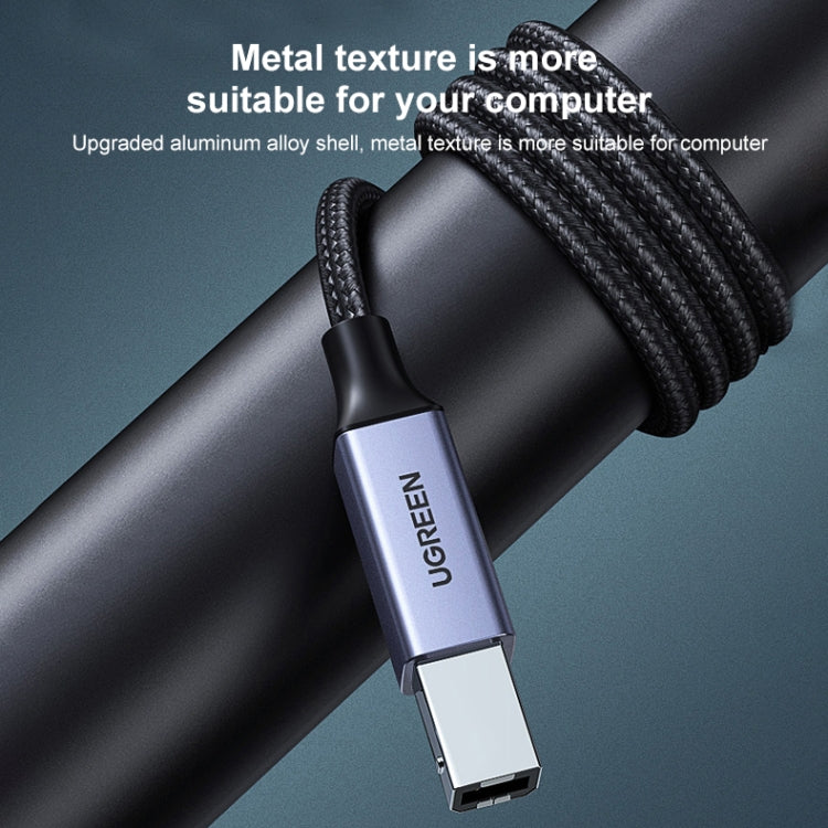 Cavo dati Ugreen Type-C / USB-C a Type-B con treccia in nylon per stampante, lunghezza: 3 m, Length: 3m