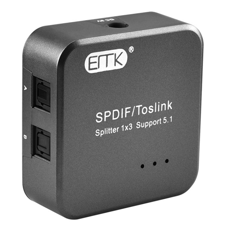 Adattatore splitter Toslink SPDIF audio ottico digitale EMK 1 ingresso 3 uscite