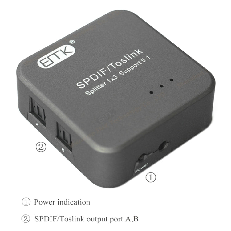 Adattatore splitter Toslink SPDIF audio ottico digitale EMK 1 ingresso 3 uscite
