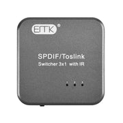 Switcher audio ottico digitale 3x1 EMK SPDIF/TosLink con controller IR