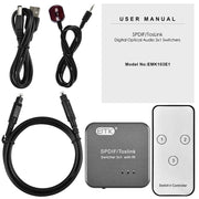 Switcher audio ottico digitale 3x1 EMK SPDIF/TosLink con controller IR